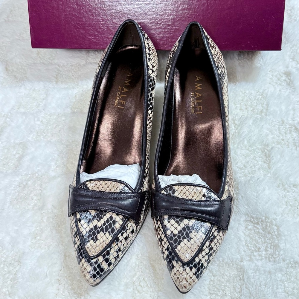 Amalfi by Rangoni Snake-Print Leather Loafers – Size 7.5